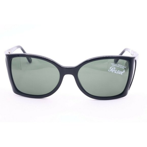 New Authentic Persol P00005 95/31 Black Square Sunglasses Grey Lenses 54mm - Picture 2 of 6